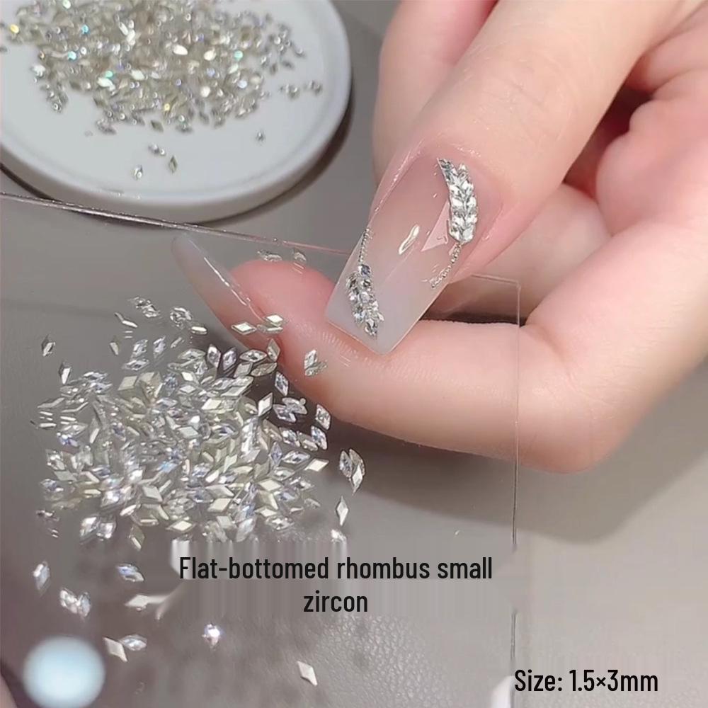 2024-2026 Super Sparkle Zirconia Rhombus & Snowflake Nail Art Decorations