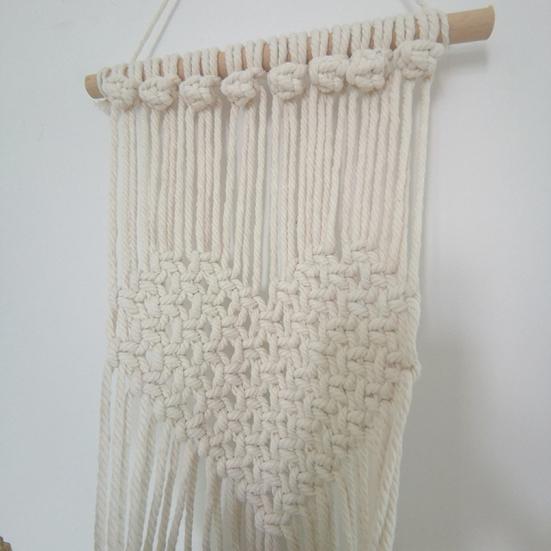 Braided Hanging Basket, Bohemian Wall Tapestry, Knotted Rope Tapestry, Plant Pot Holder Vase Basket for Living Room Nursery Decor