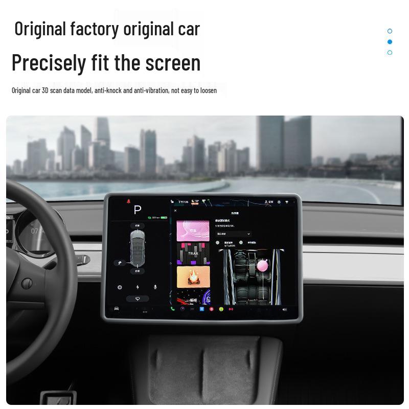 Tesla Model 3/Y Navigation Screen Protector with Silicone Frame