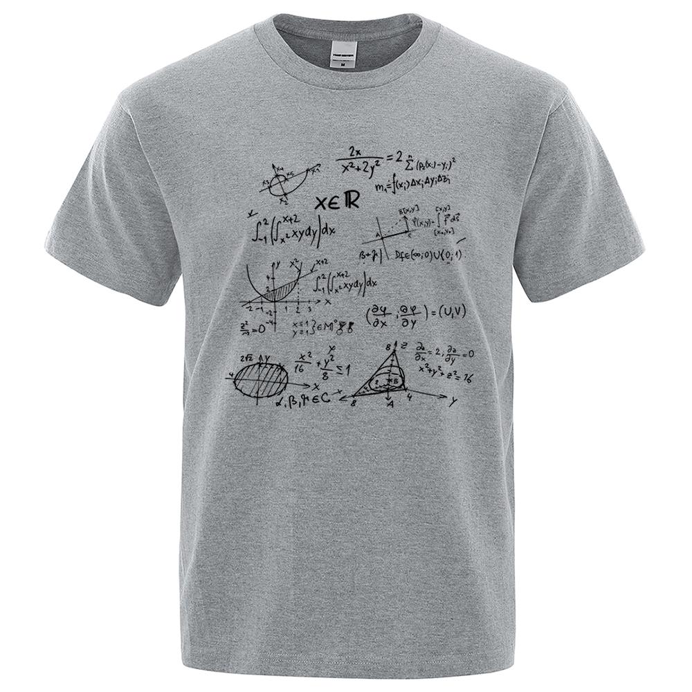 Mathematische Formel Mode T-Shirts Herren Atmungsaktive Schweiß T-Shirts Sommer Übergroße Kleidung Locker 100% Baumwolle Locker Herrenhemd