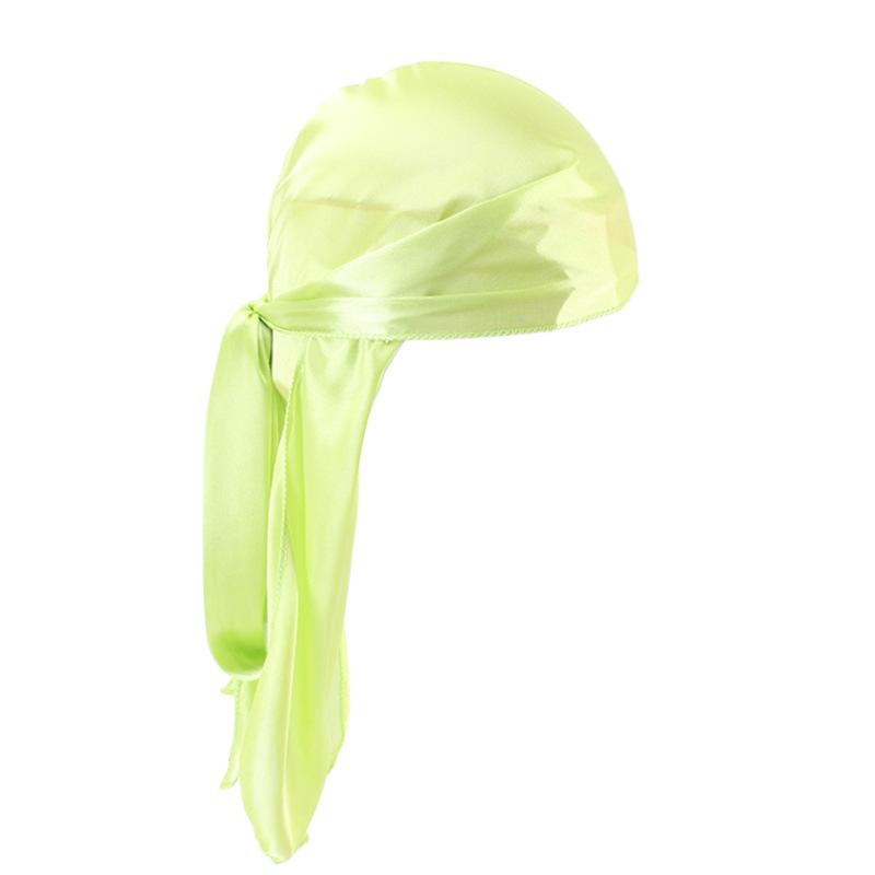 Unisex Adult Satin Long Tail Durag Bandanas Cap Pirate Hat Turban Men Hip Hop Silky Headband Biker Headwrap Women Headwear