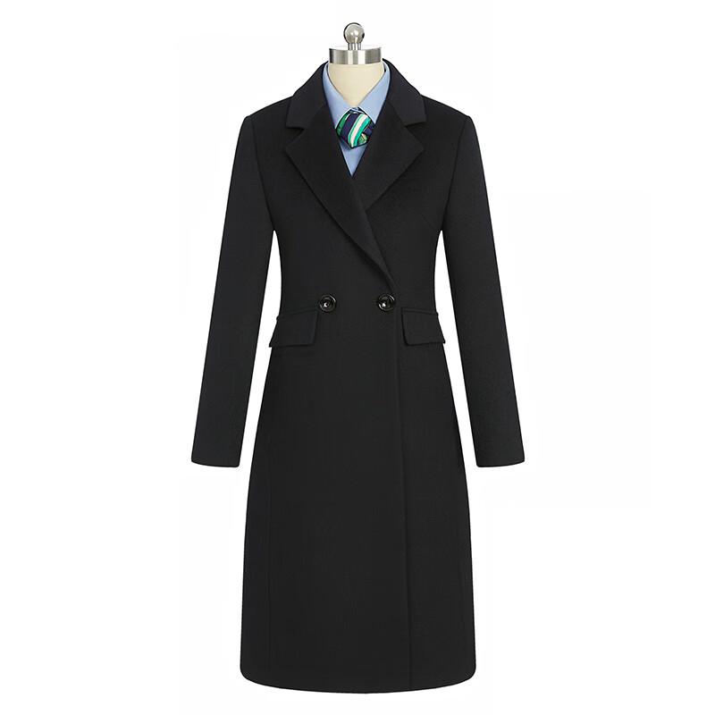 Fengxun 100% Wool Slim-Fit Business Mid-Length Coat