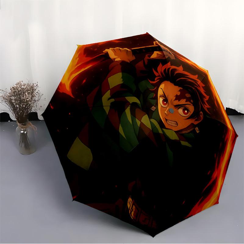 1pc Demon Slayer Patteern Automatic Open/Close Umbrella - Compact Travel Umbrella, Perfect for Women & Men - Ideal Birthday/Christmas Gift, 209