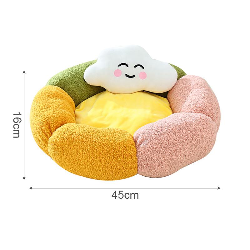 Warm Enclosed Pet House Flower Shape Cat Bed for Indoor Cats Cozy Winter Dog Cushion Soft Plush Comfortable Pet Nest for Small Animals