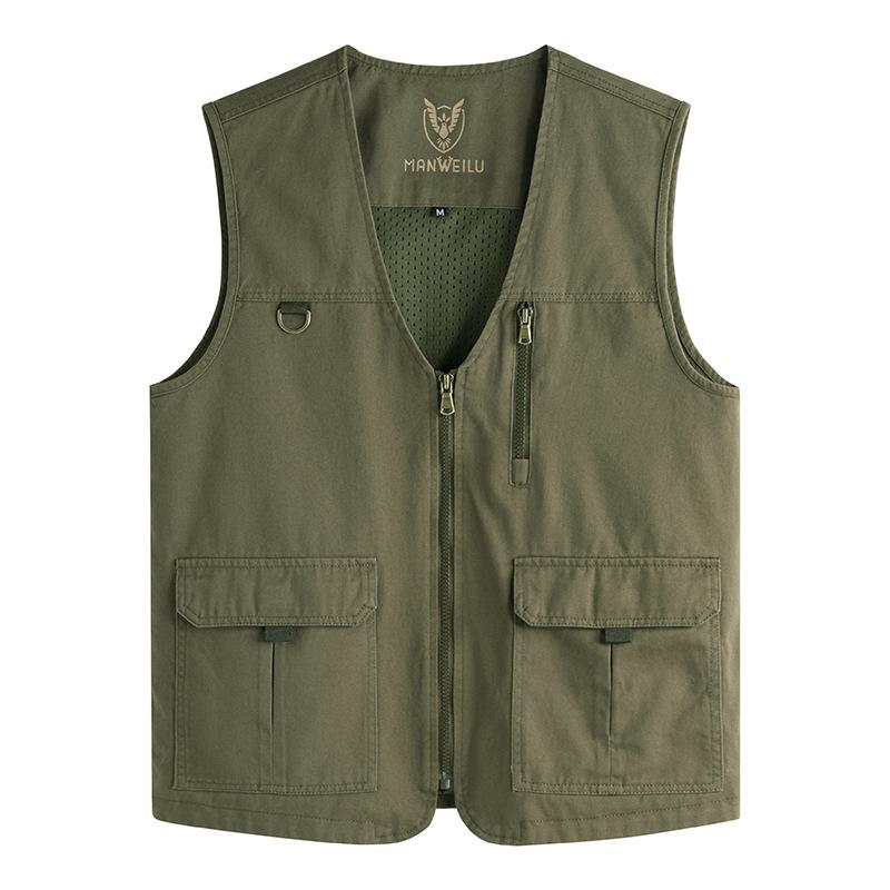 Men's Summer Lightweight Vests Outdoor Leisure Work Waistcoats Breathable Plus Size Causal Vests