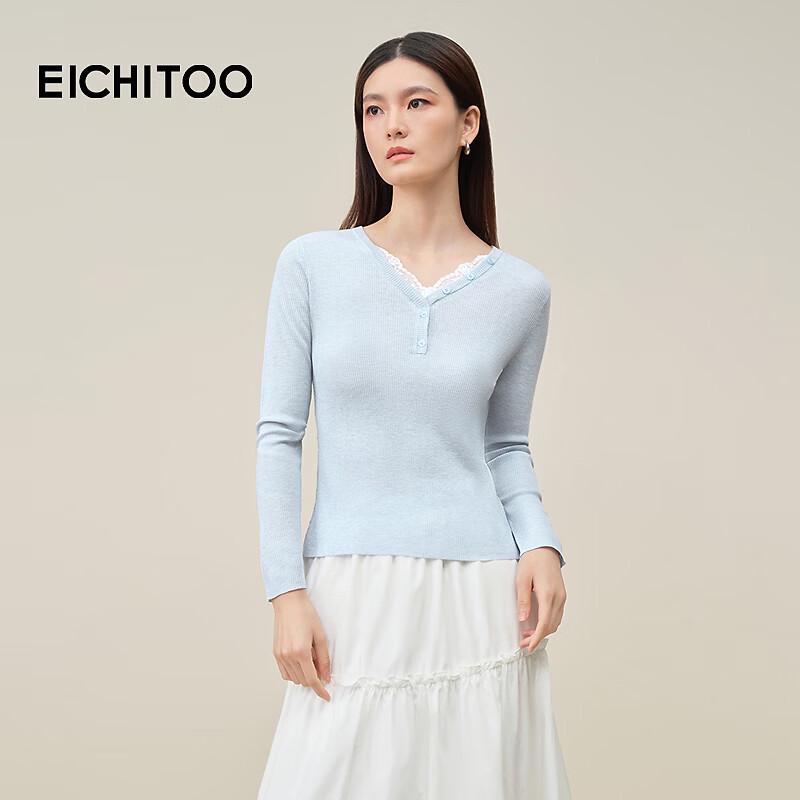 EICHITOO Women s Wool Blend Slim-Fit Lace Knit Sweater M