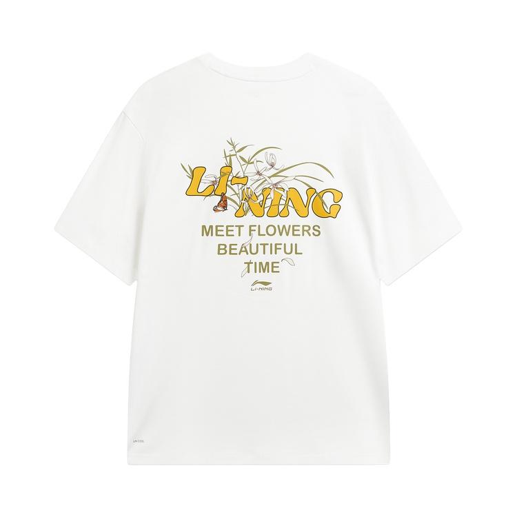 Li Ning Sports Lifestyle Series Pullover Round Neck Letter Pattern Couple T-Shirt Unisex Tops ATSW371-5