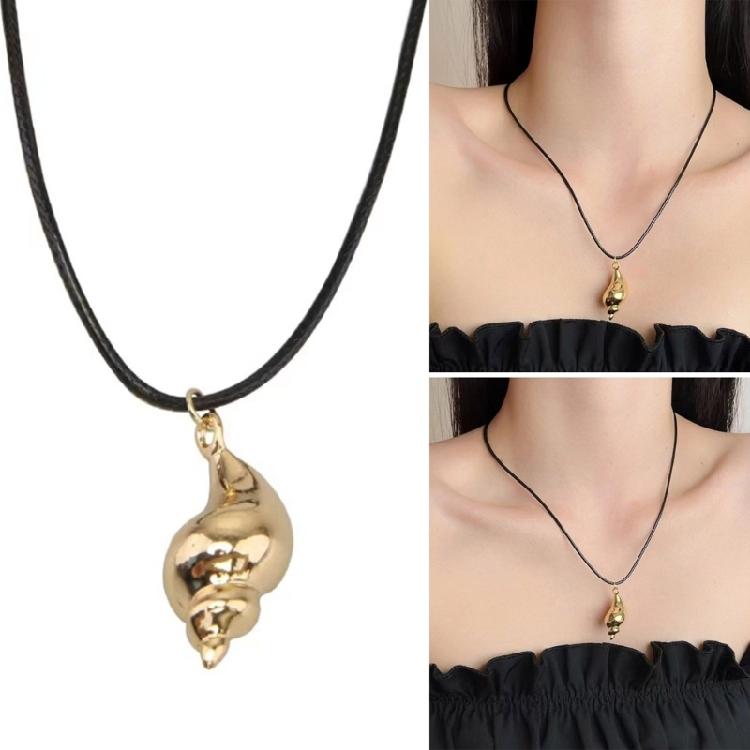 Conch Charm Necklace Rope Necklace Adjustable Chain Necklace Unique Conch Necklace Neck Jewelry for Various Occasion