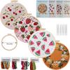 1set Cherry, Strawberry, Watermelon, and Orange Pattern Embroidery DIY Kit - Suitable for Beginners. Handmade Embroidery Fabric Material Set.