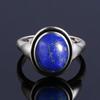 Natural grande oval natural lápis-lazúli anel para presente feminino vintage grande anel atacado jóias finas