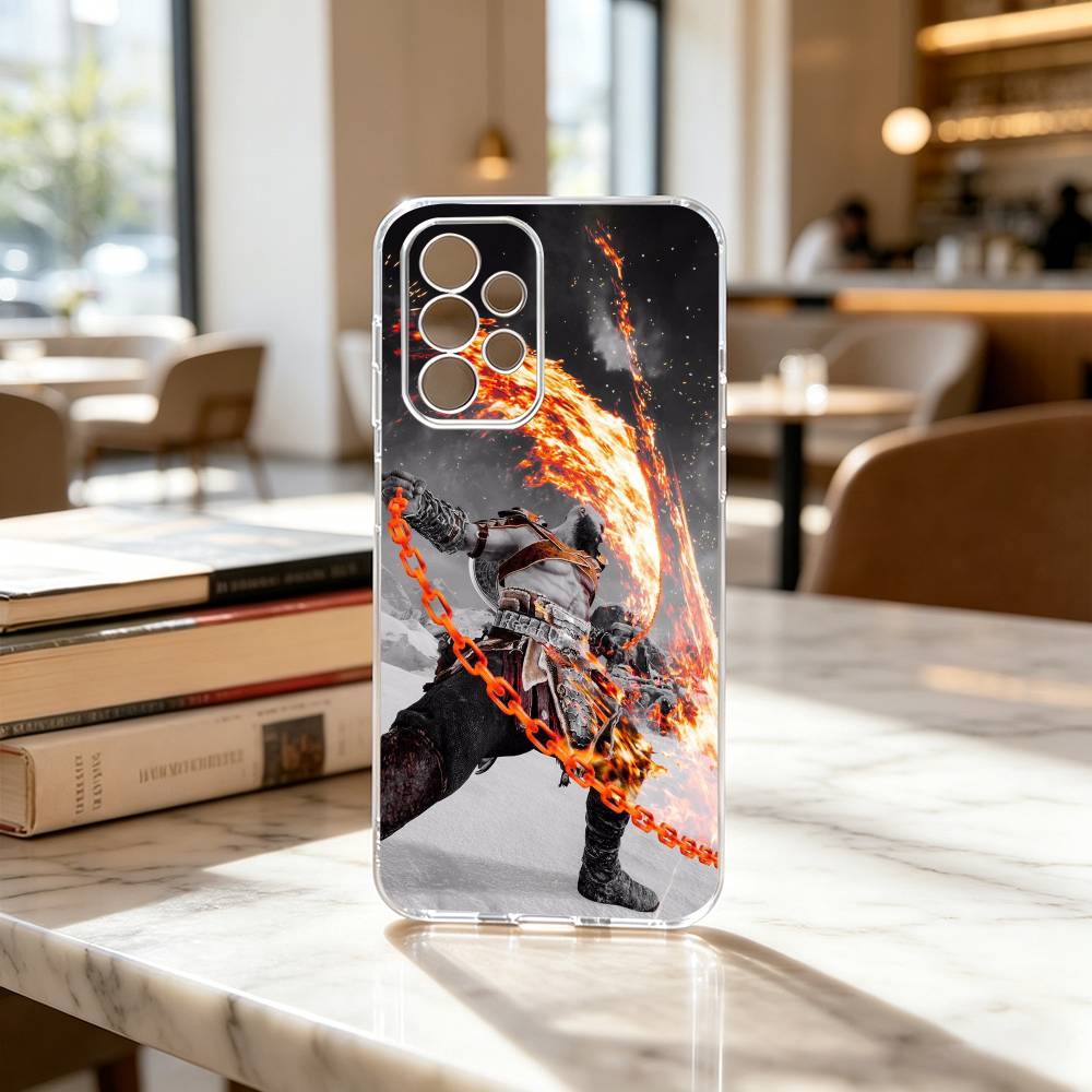 God of war Battle Karatos GAME Phone Case Transparent Silicone Soft For Samsung S25,S24,S21,S22,S23,S30,Ultra,S20,Plus,Fe