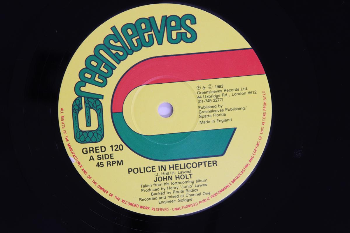 

12inch Record JOHN HOLT Police In Helicopter Youths Pon T GRED120 Greensleeves Re 1983 UK Reggae Ska Dub Used