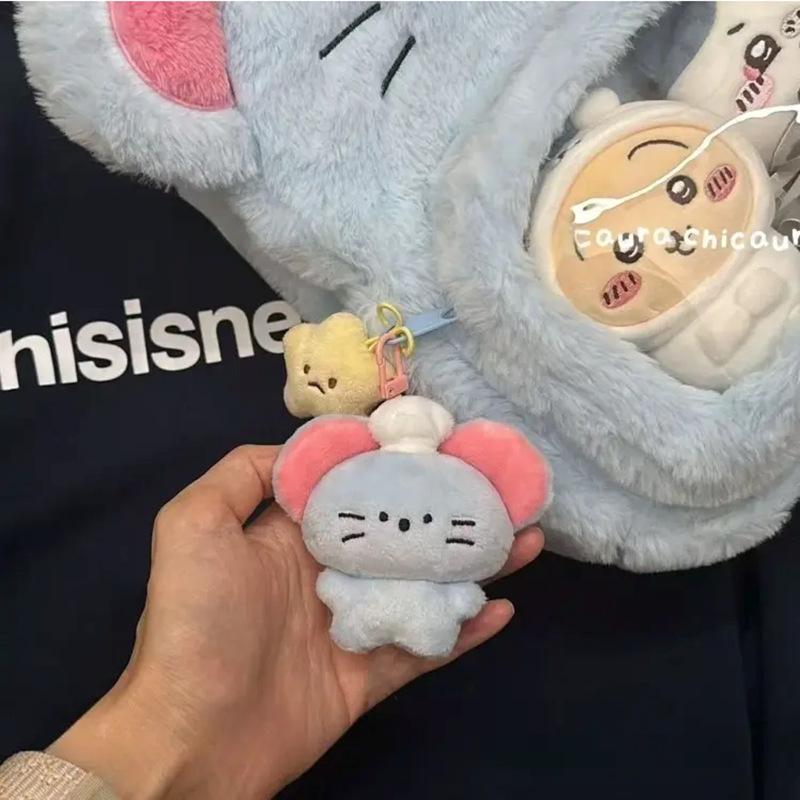 Cartoon Gluttonous Mouse Keychain Pendant - Cute Doll Decoration