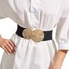 Elastic Waist Belt 6cm Wide Fashionable Buckle Decor Sash Adjustable Stretchy Belt for Women Dresses Jeans Trousers