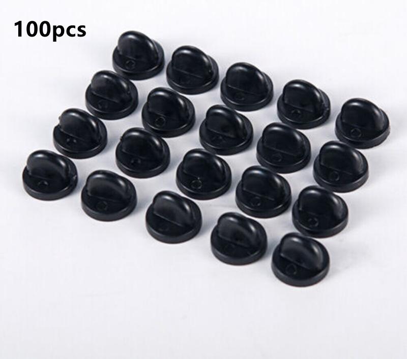 25/50/100Pcs PVC Rubber Pin Backs Butterfly Clutch Tie Tack Lapel Holder Clasp Pin Cap Keepers for Uniform Badges Replacements