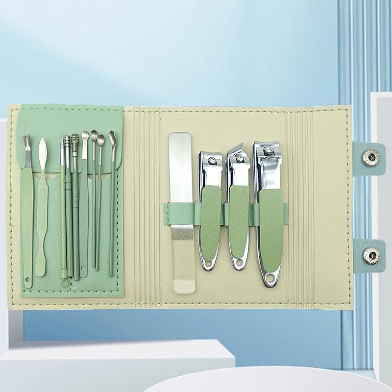 Portable Beauty Kit: Manicure, Eyebrow Trimmer, Cuticle Nipper, Ear Pick, Nail File, Clippers - Stainless Steel