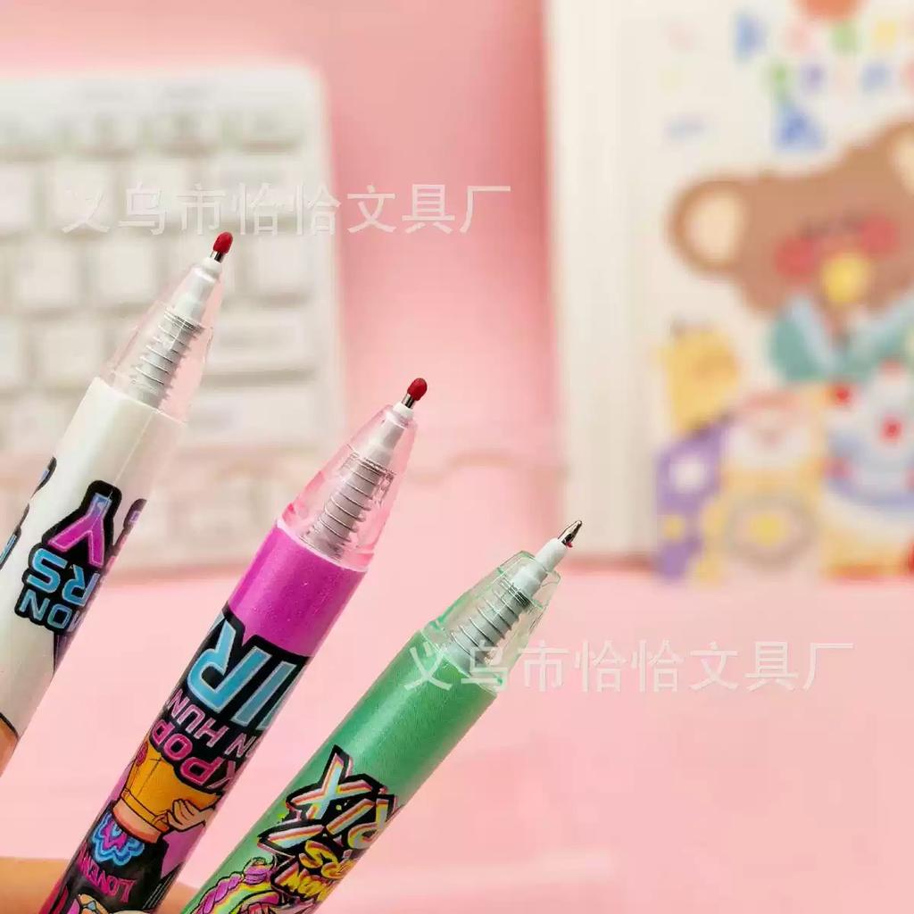 Zufälliges KPOP Hexenjagd-Team Druckkugelschreiber Hohe Schönheit Neutraler Stift Aufnäher Koreanischer Manga-Stil Niedlich Schülerin Schreibwaren