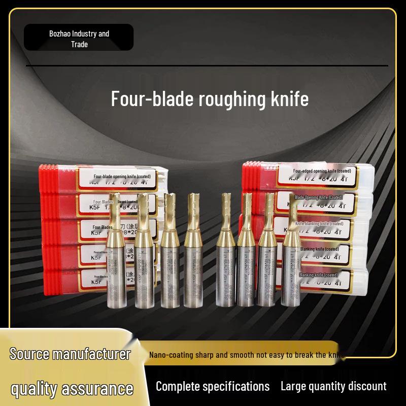 

KWS Precision TCT Double Four-Blade Carving and Milling Cutter Knife Coated 1/2*6*20 w/ Chip Breaker 4T