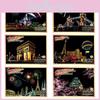 Colorful Night View Magic Scratch Art Painting Paper Kit Perfect For Young Artists And Gift Giving