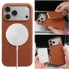 Litchi Genuine Leather Case for IPhone 17 Pro Max 18Pro 16 15 14 13 12 for Magsafe Luxury Genuine Leather Handmade Phone Cover