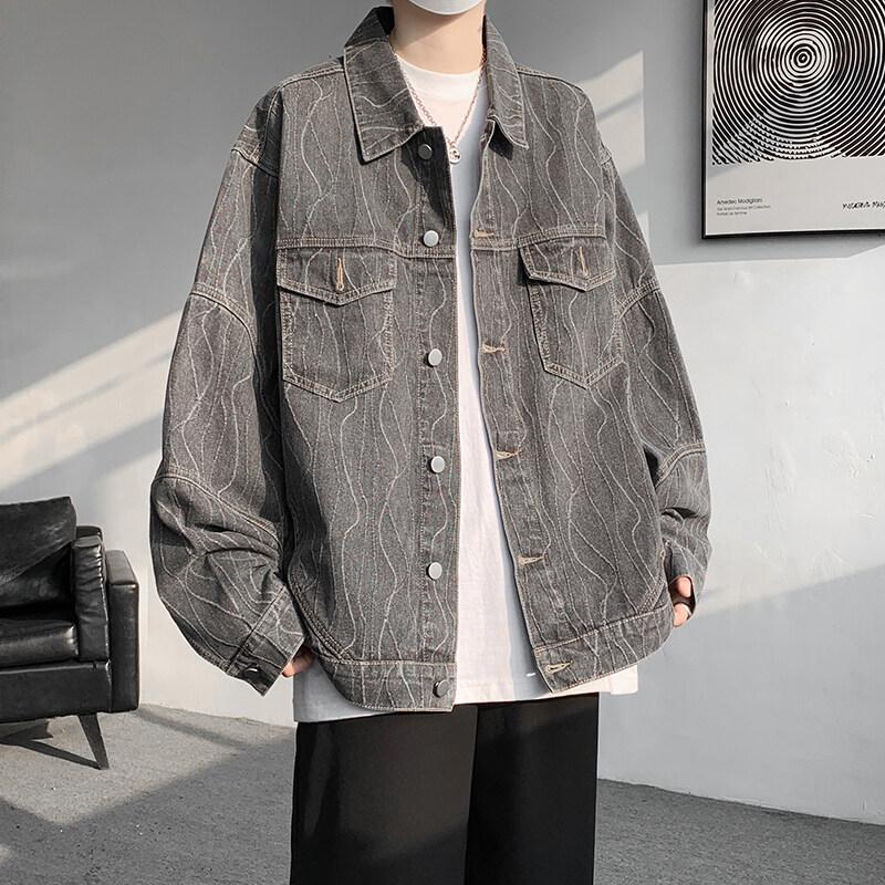 Spring Autumn Men's Cotton Denim Jackets Fashion Youthful Vitality Casual Outerwear Men Loose Streetwear Denim Coat Plus Size