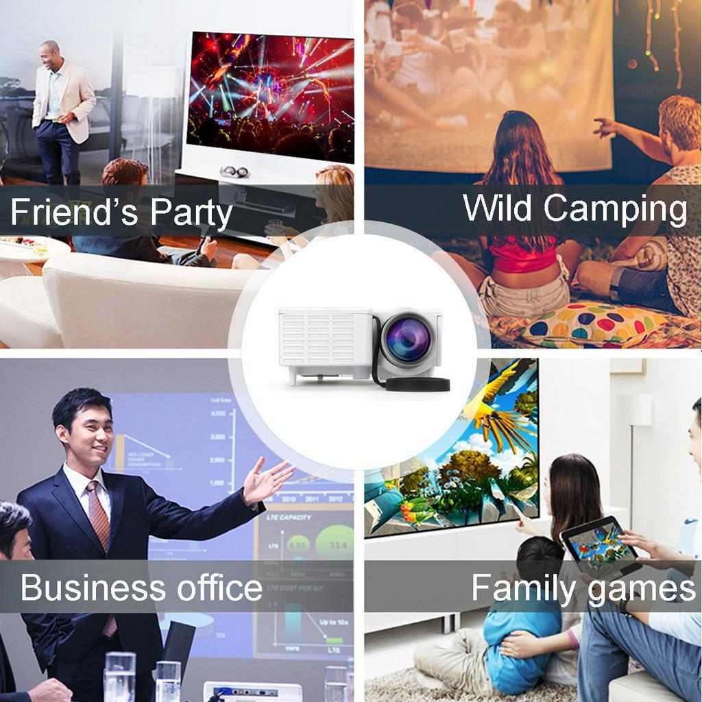 Tragbarer LED Mini Projektor Video Beamer für Heimkino 500 Lumen Unterstützt Display 4k Projektor 4K LED Projektor HD 1920x1080 10W