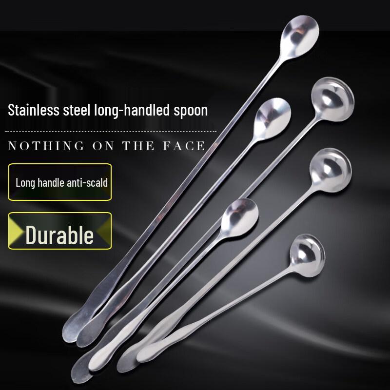Extended Long Handle Stainless Steel Coffee Spoon