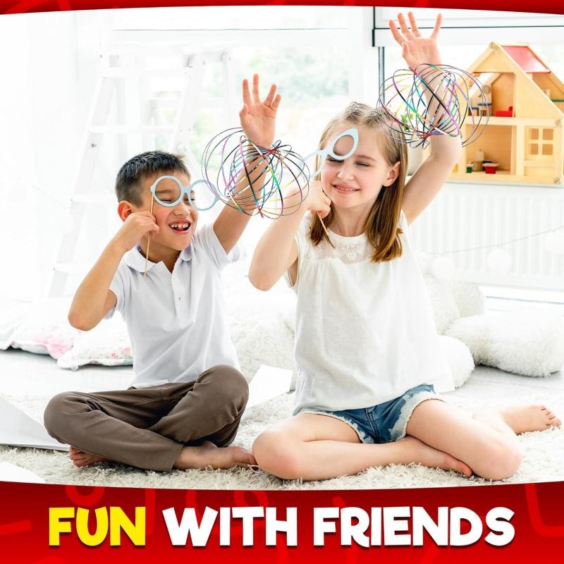 Flow Ring Spinner Arm Toy 5.1" Changing Fidget Flow Toy Infinity Loop Hand Rings Stress Relief & Fun Flow Toys For Kids Adults