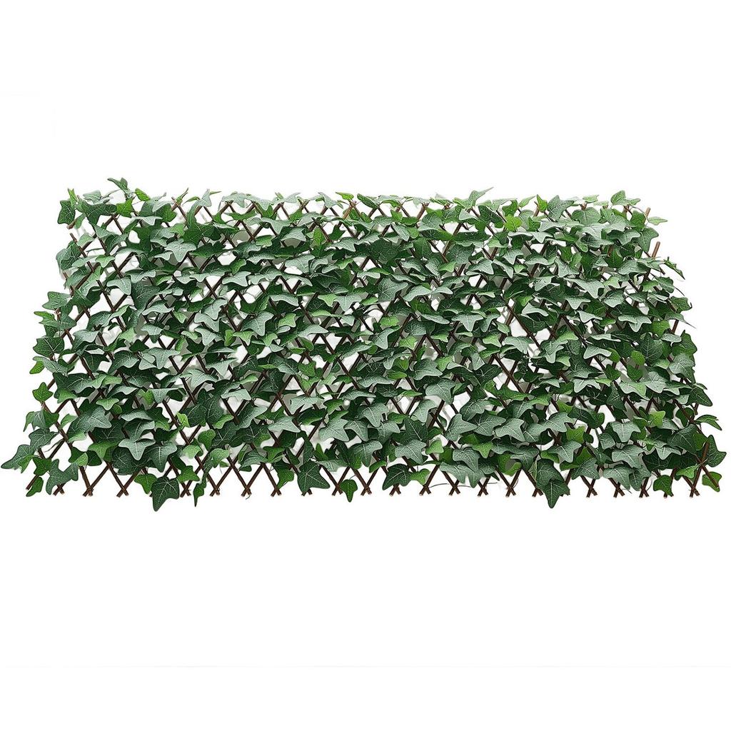 Expandable Fence Privacy Screen, 63.5 x 320 cm Expand Artificial Plant Wall, Realistic Artificial Ivy Panel with 50 Zip Ties, Decorative Faux Greenery