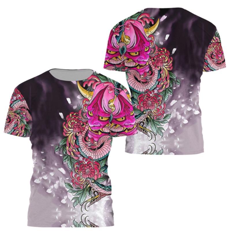 Men Women Fashion Harajuku 3D Samurai Printed T-shirt Casual Cool Trendy Large Size Short Sleeve O-Neck T-shirt