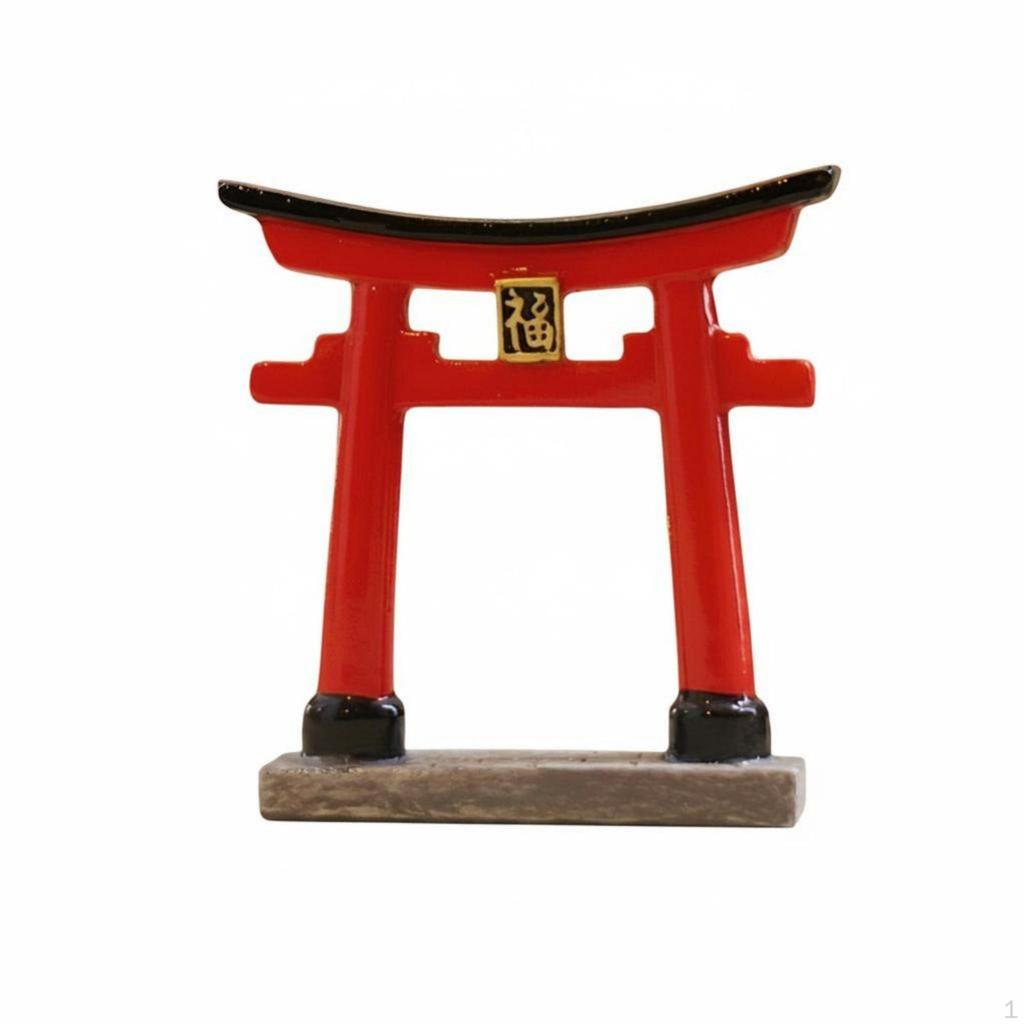 Japanese Torii Miniature, Resin Ancient Architecture Model, Desktop Bonsai Decor