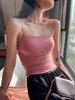 Podkładki na klatkę piersiową Crop Top Solid Halter Tank Top Kobiety Lato Camis Backless Camisole Moda Casual Top tuba Damska bez rękawów Cropped Kamizelka