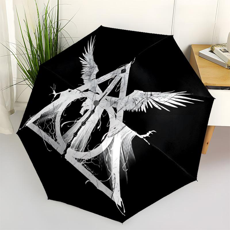 Harry Potter Automatic Umbrella - Foldable with 8 Iron Ribs, Portable for Outdoor, Gift, Outdoor Umbrell, Playful Accessory, Durable High Qu