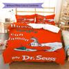 Green Eggs and Ham Pattern Bedding,Quilt Set Quilt Cover Pillowcase Home Birthday Gift (1 * duvet cover + 2 * pillowcase, without core)