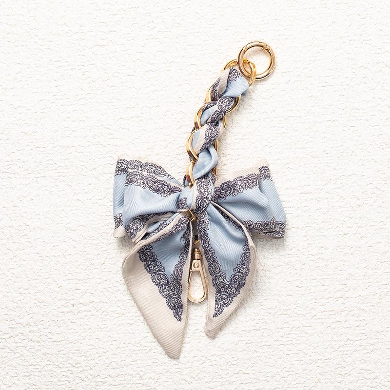 Vintage Women's Hand-Woven Silk Scarf Shoulder Bag with Metal Extension Strap