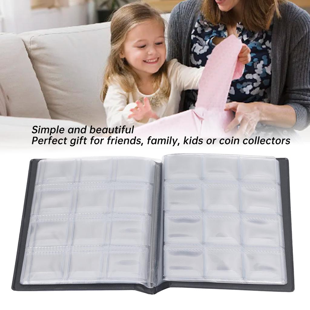 Coin Collection Album PVC Wear Resistant Lightweight Portable Coin Holder Book for Collectors Blue