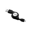 Elecom USB Cable USB A Male To microB Compatible with PlayStation Reversible [microB] 2.0 (USB Male) 4, Connector, Retractable, 0.7m, Black,