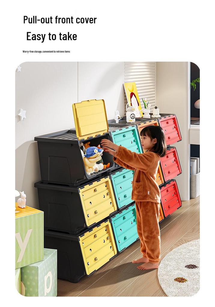 Multi-functional Cartoon Storage Box for Toys and Snacks – Flip-Top, Thickened, Large Capacity for Kids