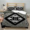 3PCS Green Black Borussia Bedding set,Ideal For1pc Duvet Cover And 2pcs Pillowcases Perfect for Christmas gift,Ideal for Bedroom, Dormitory