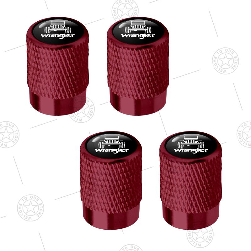 4pcs For Jeep Wrangler Renegade Cherokee Off-Road Vehicle SUV Logo Car Wheel Tire Valve Caps Air Stem Aluminum Accessories ANS1