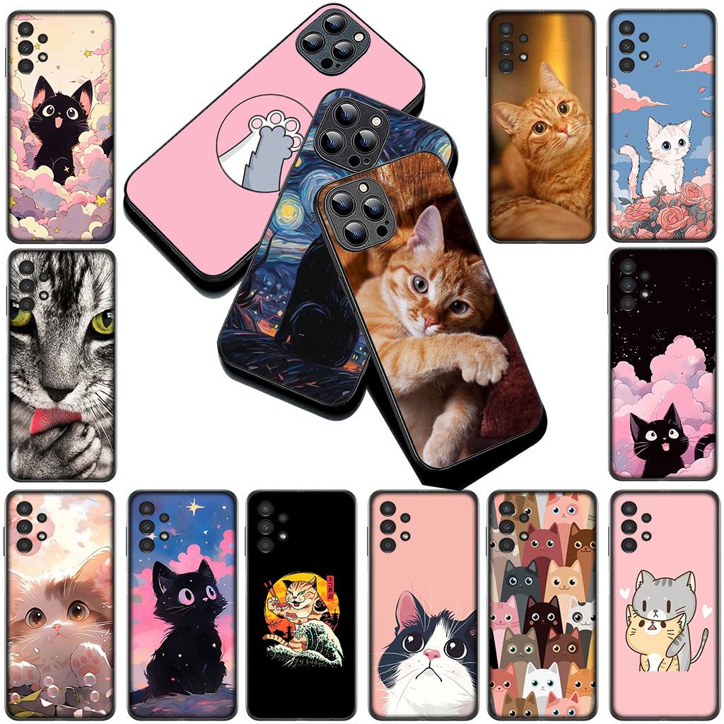 Phone Cover for Apple iPhone 17 Air 12 13 Pro Max Mini ProMax 7 + 8 Plus 7+ 8+ Soft Silicone Case Eyes Cat Meow Kitten Paw