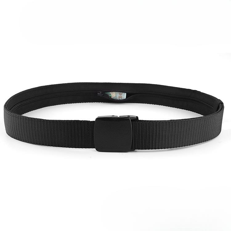 

Дорожная сумка с защитой от кражи на поясе для женщин, скрытый ремень для денег, поясной кошелек, мужской потайной карман, антикражный ремень на молнии чёрный