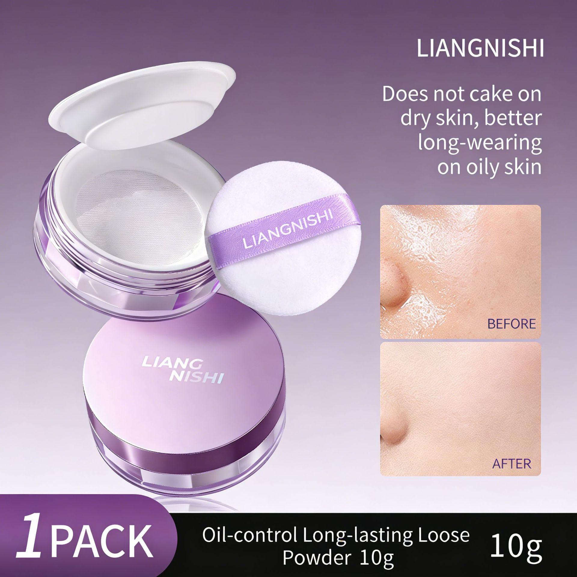 LIANGNISHI Oil-Control Loose Powder Setting Powder Long-Lasting Matte 01 Clear