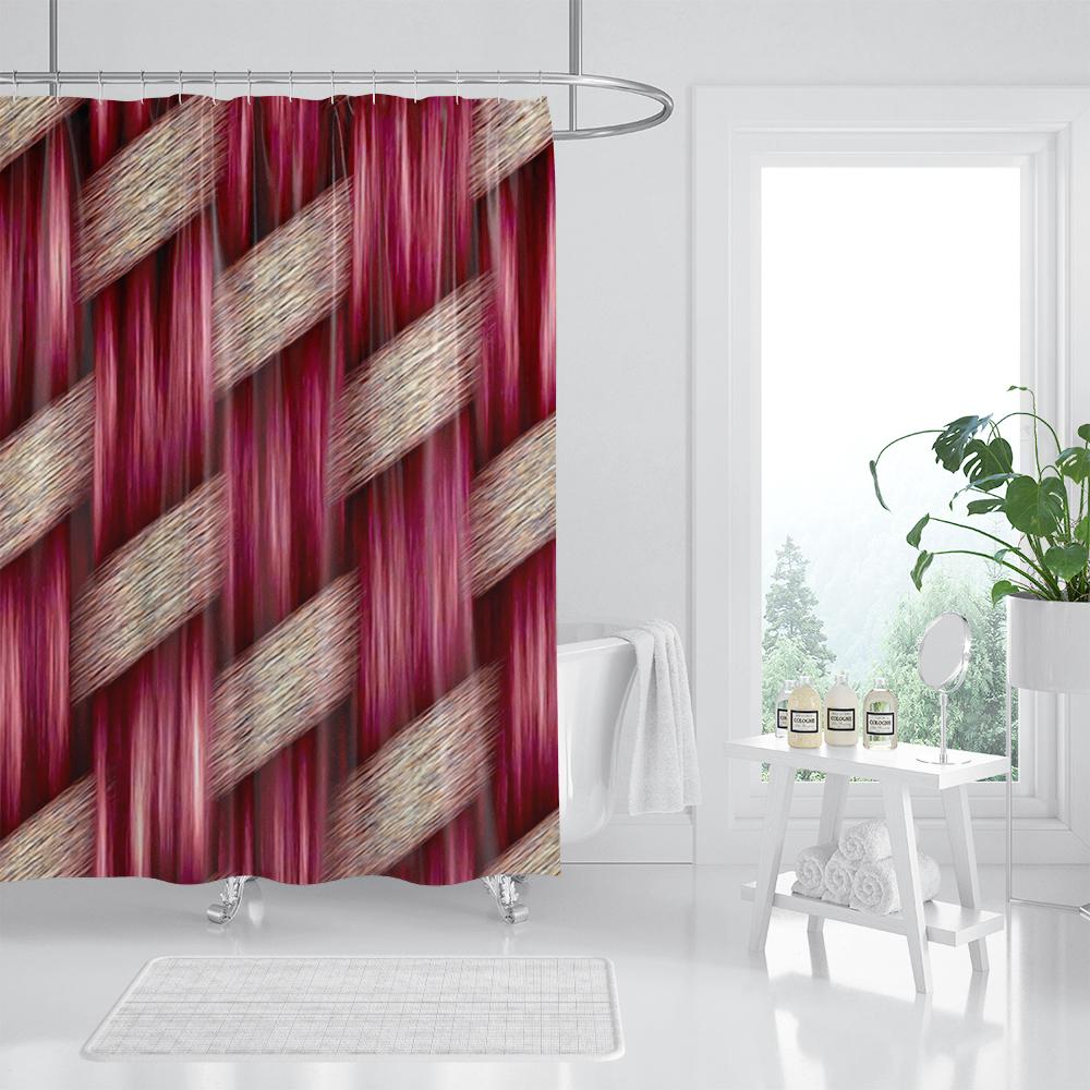Tende da Doccia con Motivo a Mosaico Blu Tenda da Bagno Impermeabile in Poliestere Geometrica per Bagno Decorazione della Casa Tenda con Ganci