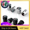 Car Stickers For Alfa Romeo 4Pcs Aluminum Alloy Car Wheel Tire Valve Caps Stem Cover For Alfa Romeo 4C 159 166 Spider Giulia Giu