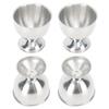 4KS Sada kelímků na vejce 40ml Nerezová ocel Odolné vůči vysokým teplotám Elegantní povrch Držák na kelímky na vejce