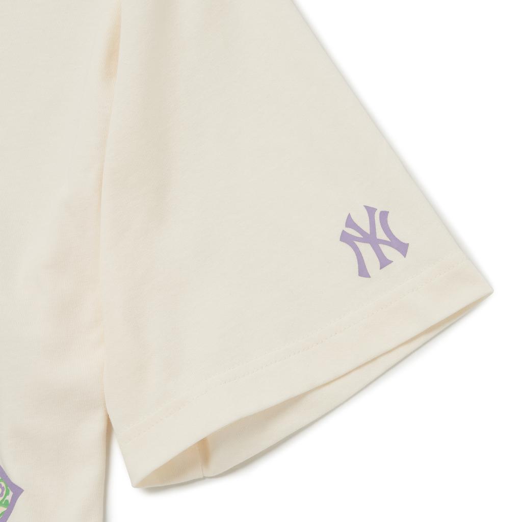 New MLB T Shirt Korean Style Unisex Ecru 3ATSI0124-50CRS