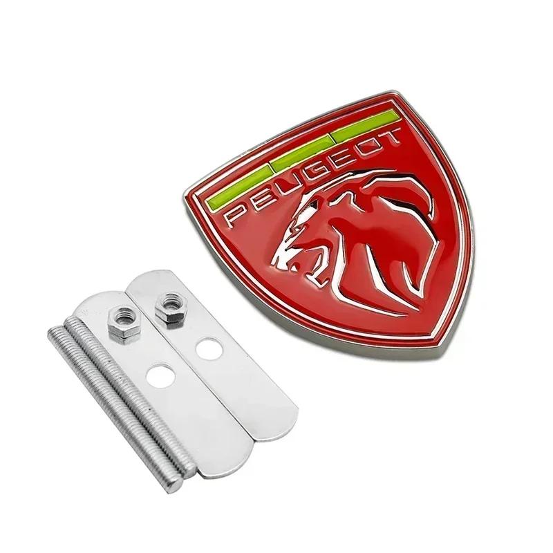 Car Front Grille Emblem Metal Badge Decoration for Peugeot 106 107 108 206 207 208 301 306 307 308 407 M408 508 2008 3008 4008