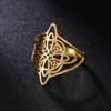 Witchcraft Witch Knot Ring Stainless Steel Finger Rings Wicca Triquetra Celtics Knot Amulet Protection Jewelry Women Men