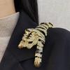 Elegant Large Tiger Brooch Rhinestone Shoulder Flash Shoulder Decor Brooch  Suit Accessories